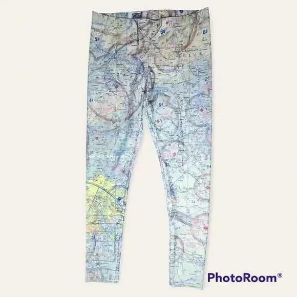 NWOT Designed for Flight Chart compression pants workout gym XL - Picture 1 of 6